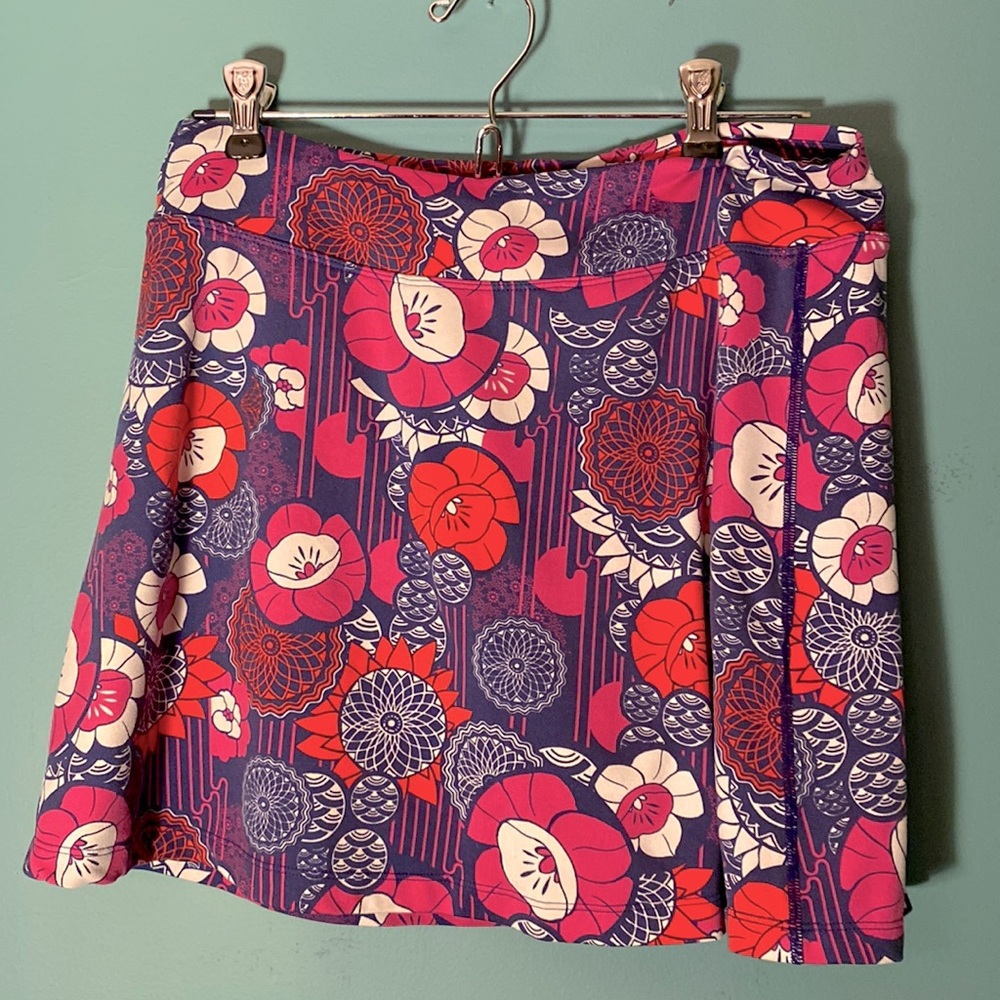 Title Nine Skort, purple, orange, pink and white